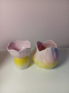 Bloem vaas roze/geel