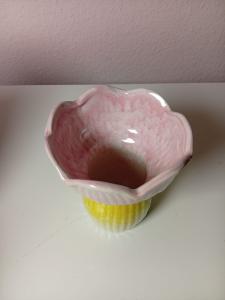 Bloem vaas roze/geel