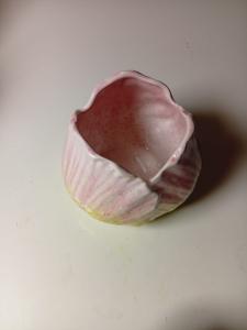 Vaas tulpenkop roze/geel