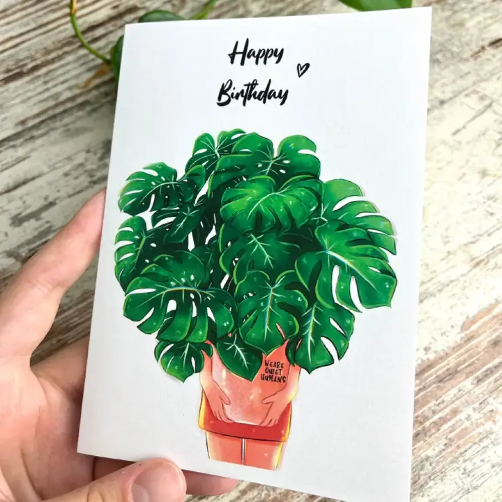 Ansichtkaart/ A6 print - Monstera Deliciosa Pot, Plantlady