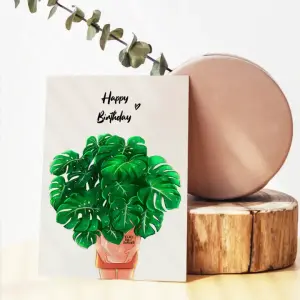 Ansichtkaart/ A6 print - Monstera Deliciosa Pot, Plantlady