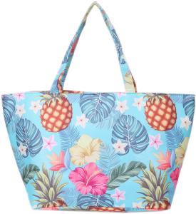 Beach Bag Blauw Flowers