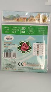 Diamond painting kaart Roos