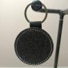 Gepersonaliseerde Fotosleutelhanger Rond Zwart Glitter | Eigen Foto