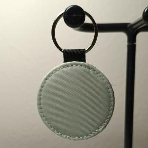 Gepersonaliseerde Fotosleutelhanger Rond Blauw Glitter | Eigen Foto
