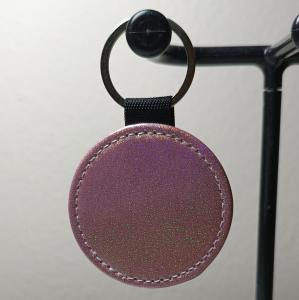 Gepersonaliseerde Fotosleutelhanger Rond Fijn Glitter Roze | Eigen Foto
