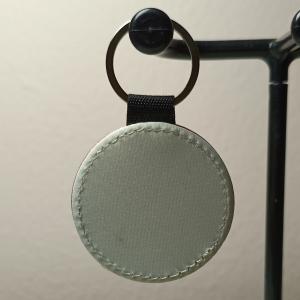Gepersonaliseerde Fotosleutelhanger Rond Fijn Glitter Roze | Eigen Foto