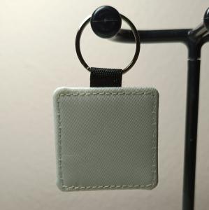 Gepersonaliseerde Fotosleutelhanger Vierkant Wit Glitter | Eigen Foto
