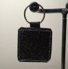 Gepersonaliseerde Fotosleutelhanger Vierkant Zwart Glitter | Eigen Foto