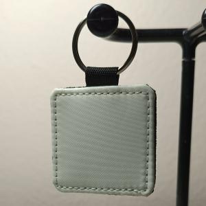 Gepersonaliseerde Fotosleutelhanger Vierkant Zwart Glitter | Eigen Foto