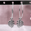 Monstera hoops zilver