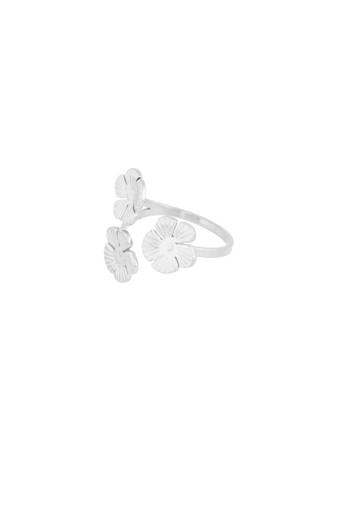 Stainless Steel Ring Daisy 3in1 zilver