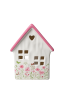 Theelichthuisje House Floral Roze – Lichthuisje met Bloemenprint en Roze Dakje