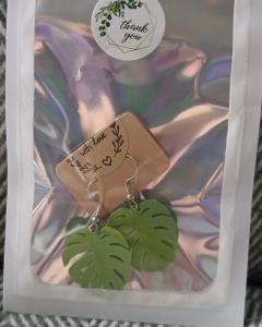 Oorbel Monstera blad groot