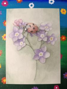 Ansichtkaart - Lieveheersbeestje